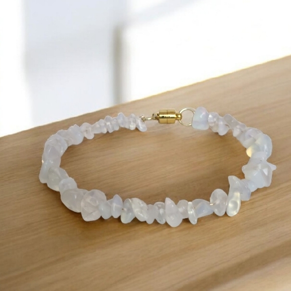 Faux Opalite Stone Cooper Magnetic Bracelet - Picture 1 of 8